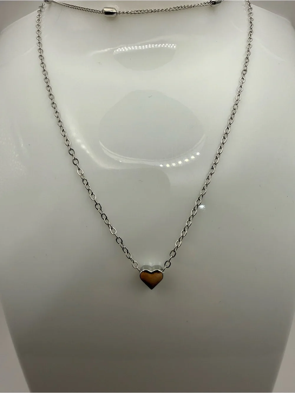 Woman's Silver -Tone Multi Layer Love Heart Charm Choker Chain Necklace